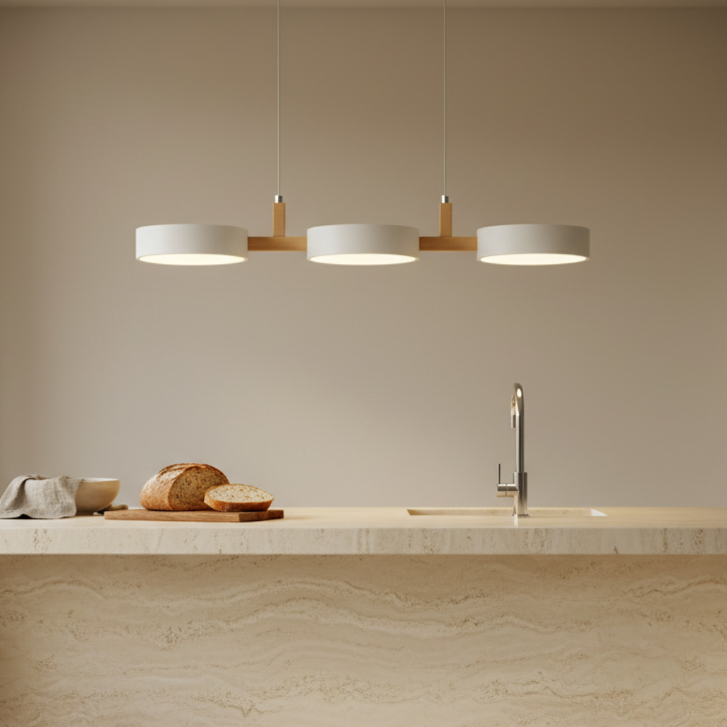 Trestra - Lampada a sospensione lineare design scandinavo per sala da pranzo e cucina