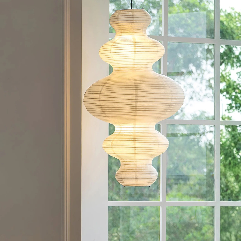 Akaria - Lampada a sospensione in carta di riso artigianale per illuminazione cucina