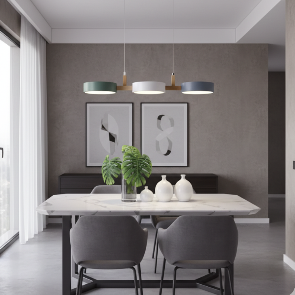 Trestra - Lampada a sospensione lineare design scandinavo per sala da pranzo e cucina