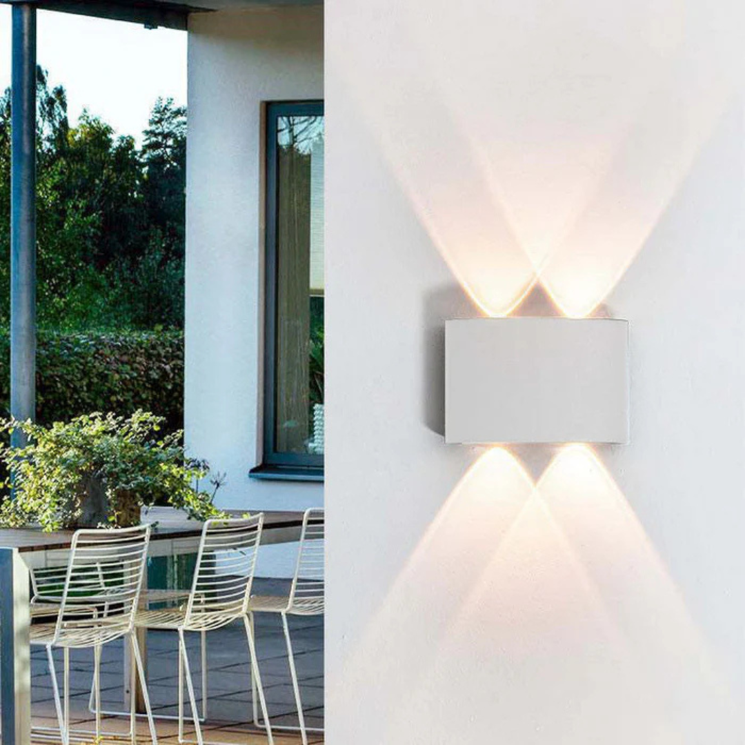 Rivik - Lampada da parete LED per interno ed esterno IP54 bianco caldo