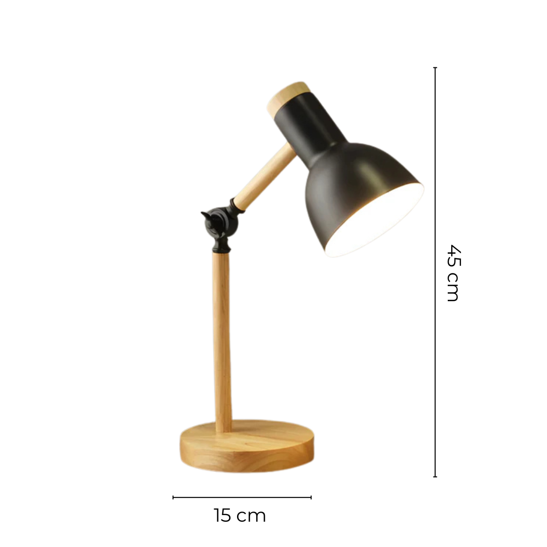 Velorienn – Lampe de table LED réglable en bois et métal  