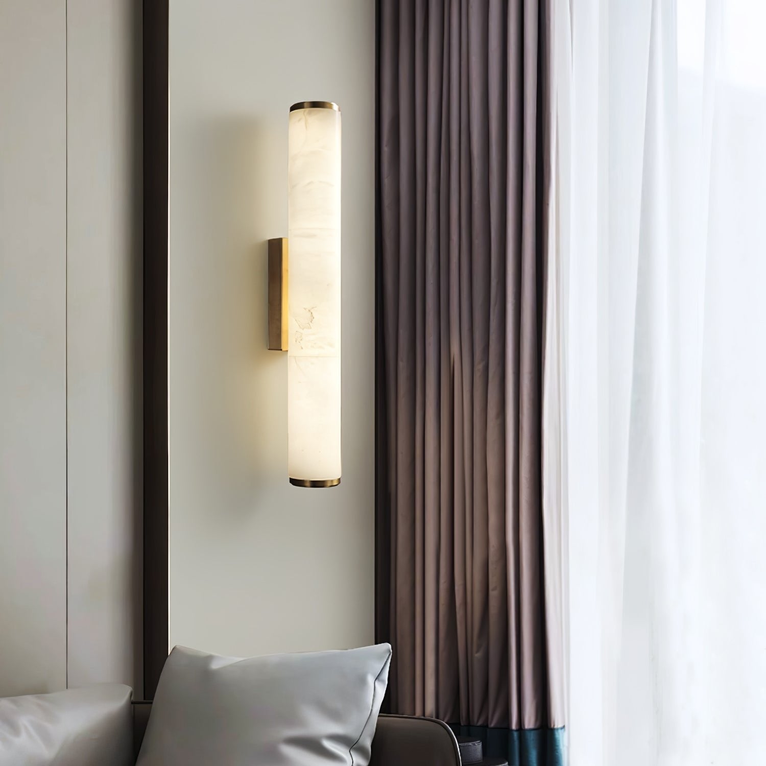 Modern Minimalist Marble Wall Sconce LED Copper - Image 5