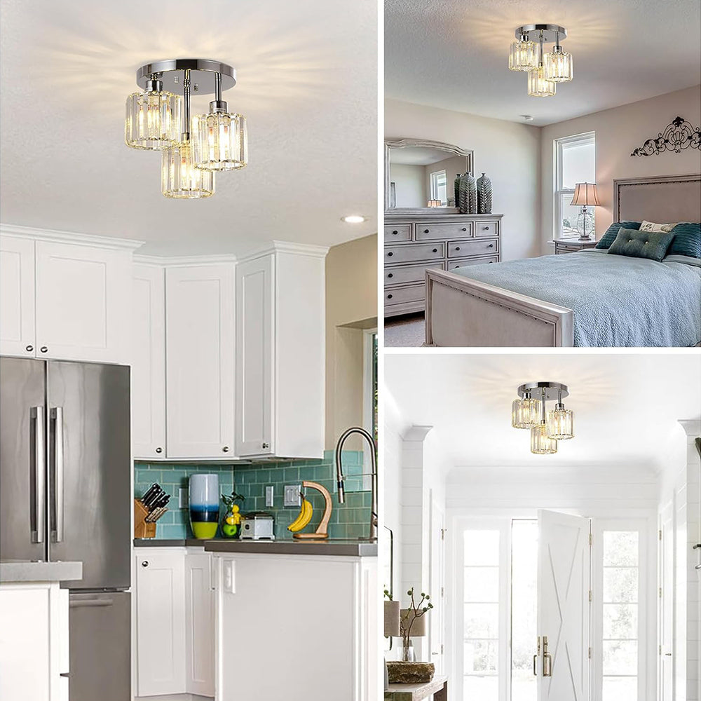 Lyvra – Lampe de plafond verre 3 lumières E27