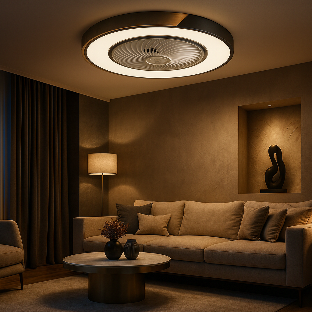 Cozara – Ventilatore da soffitto LED con telecomando per soggiorno