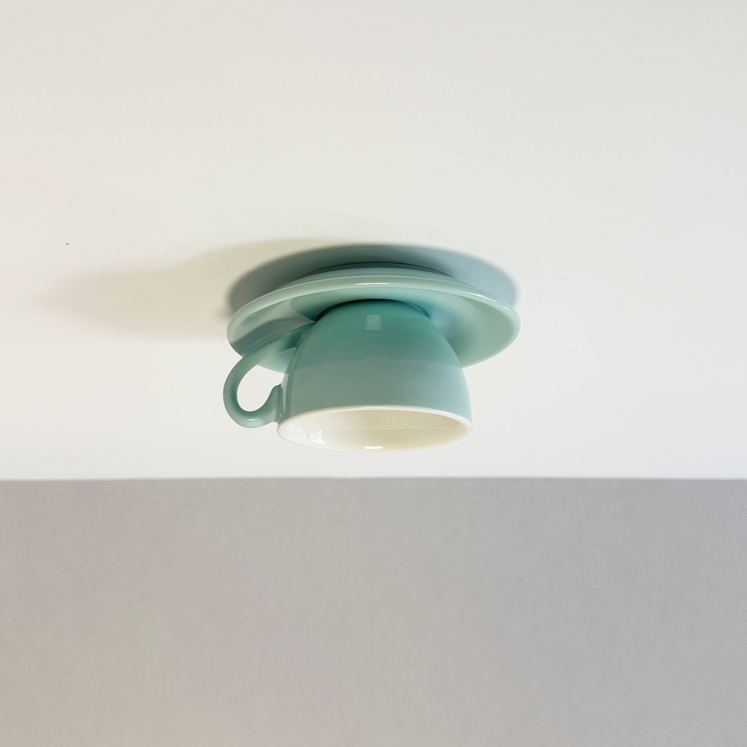Valentin – Plafonnier moderne design tasse à café en céramique bleu rose jaune