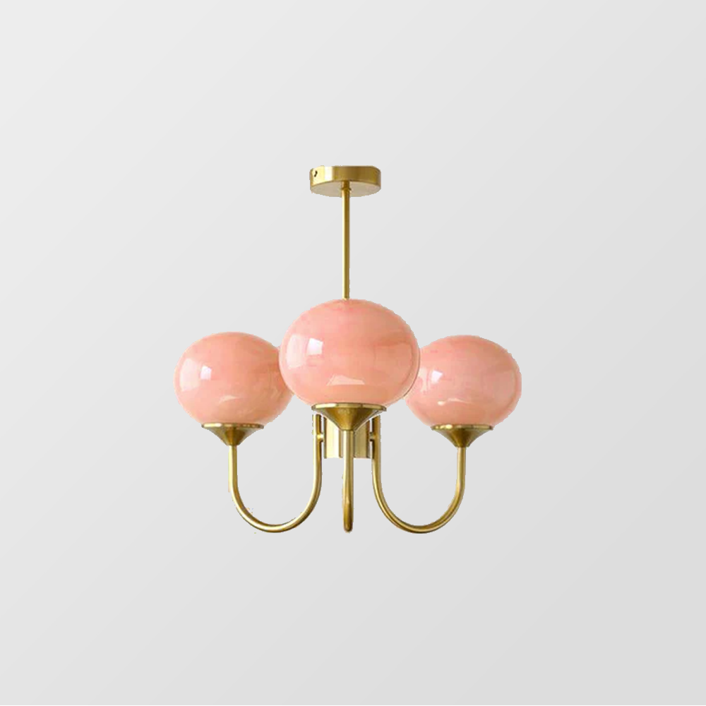 Piora - Lustre à bulles en verre rose