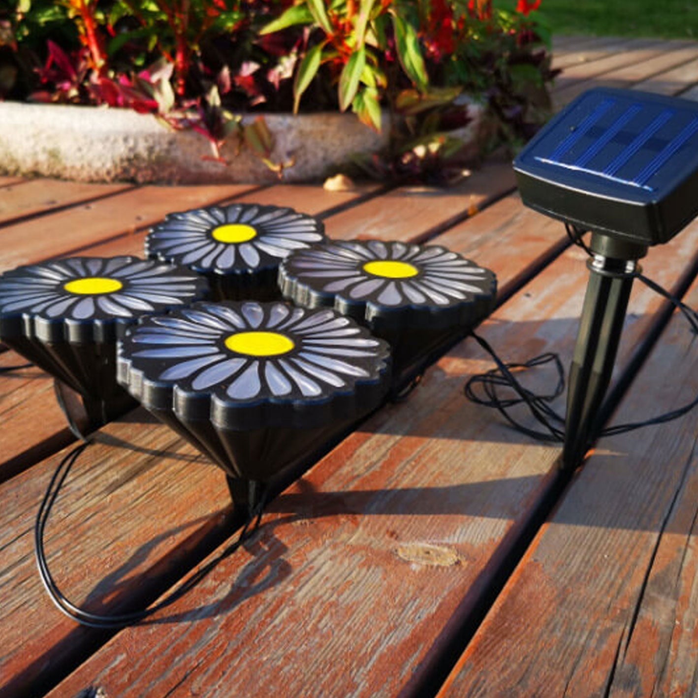 Volmira - Luci a stringa solari da esterno con margherite luminose