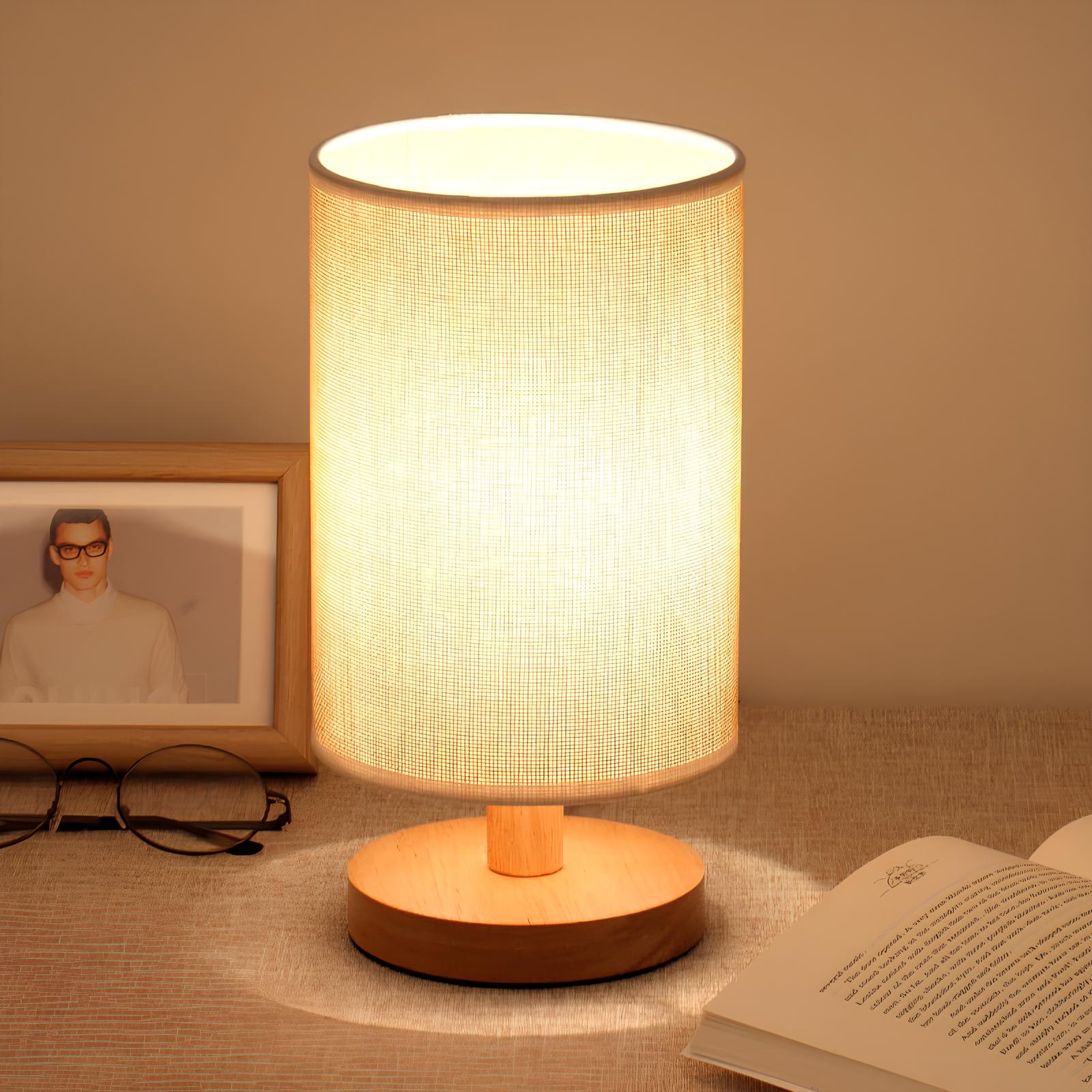 Aivaro - Lampada in legno organico e lino con telecomando