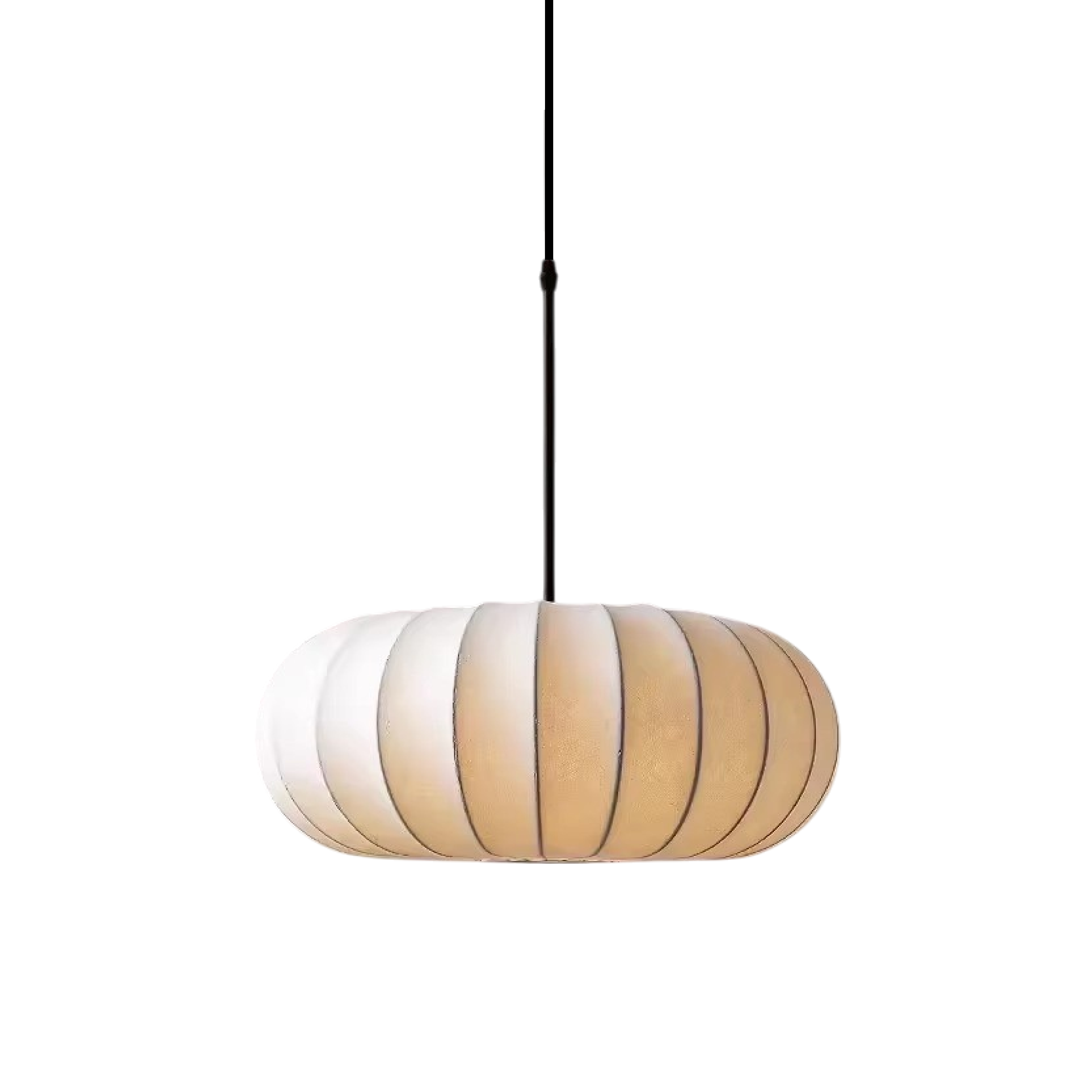 Dinam - Lampada a sospensione ovale scandinava con paralume in tessuto per sala da pranzo