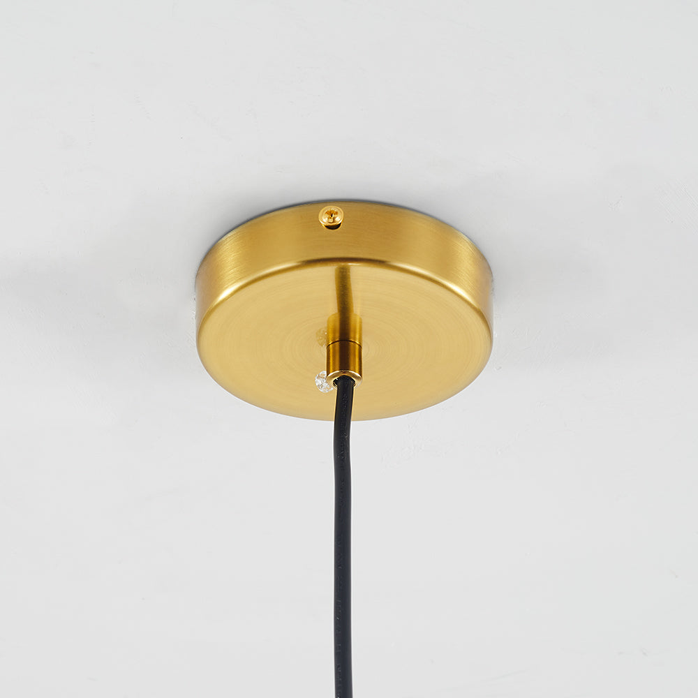 Hailenor - Lampada a sospensione in vetro trasparente ambra LED