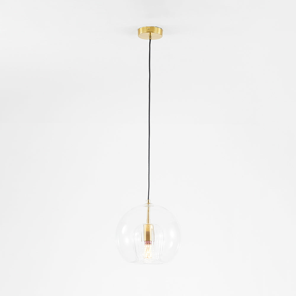 Hailenor - Lampada a sospensione in vetro trasparente ambra LED