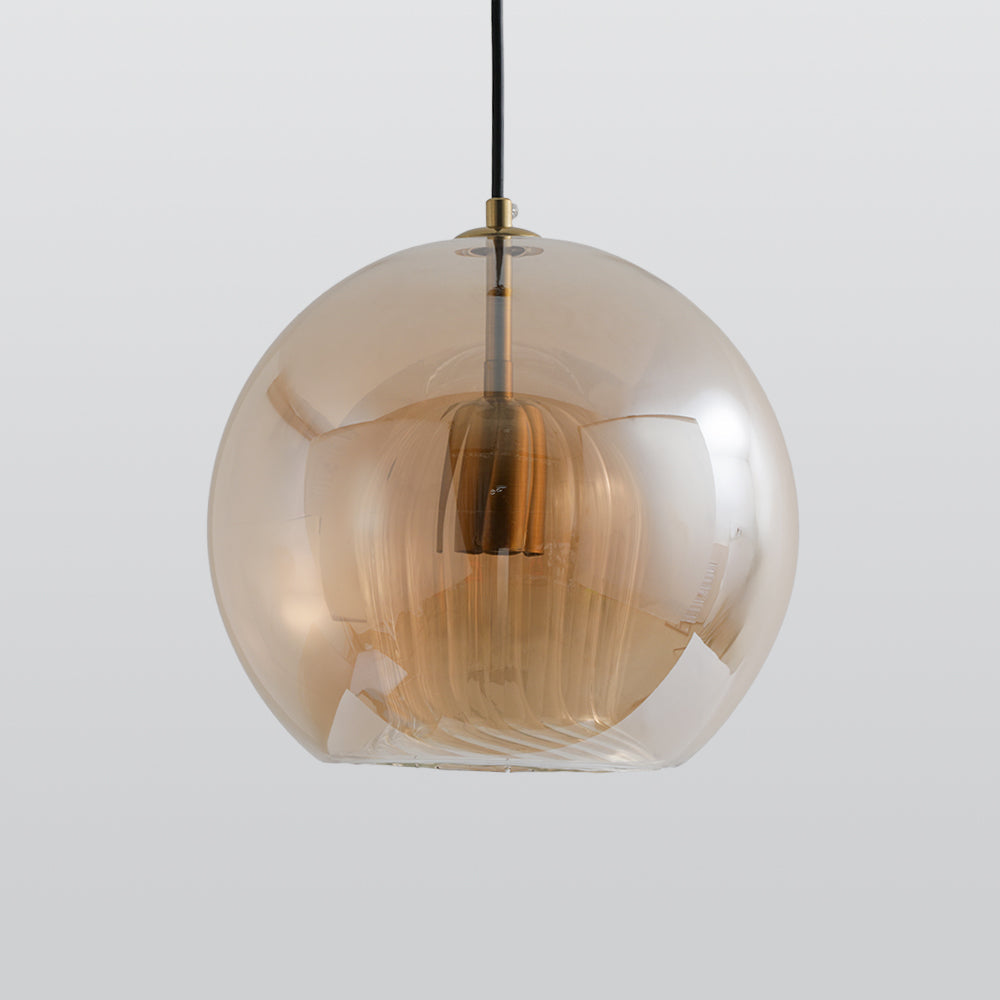 Hailenor - Lampada a sospensione in vetro trasparente ambra LED