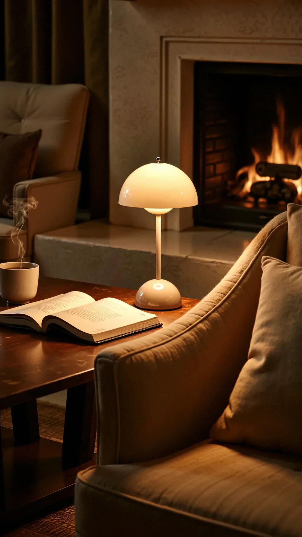 Modern Round Wireless Table Lamp Dimmable Rechargeable LED - Image 12