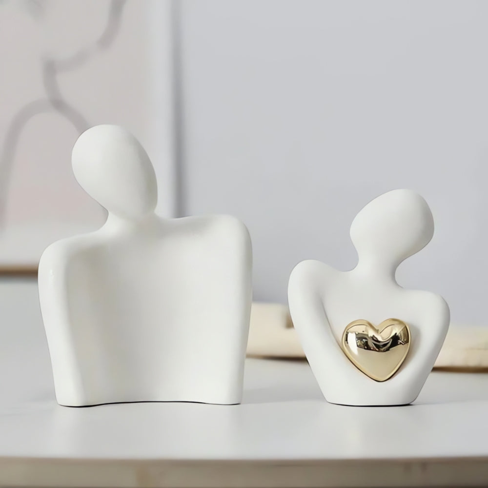 Serenite – Sculpture abstraite en résine représentant un couple