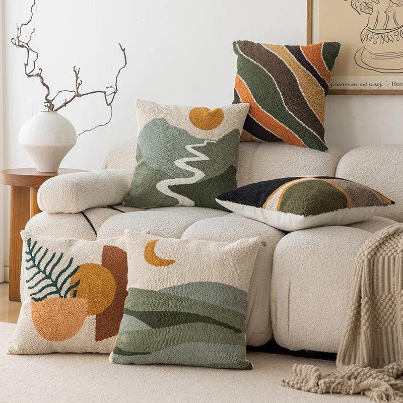 Velora – Housse de coussin en velours abstrait
