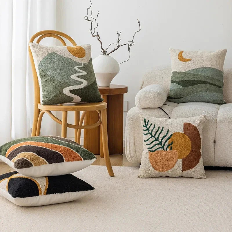 Velora – Housse de coussin en velours abstrait
