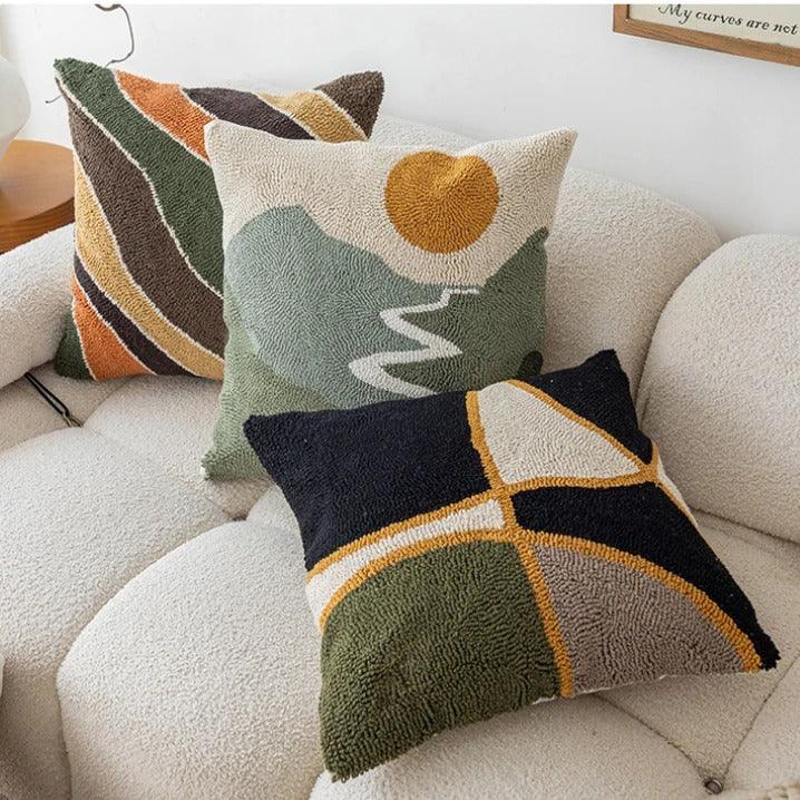 Velora – Housse de coussin en velours abstrait