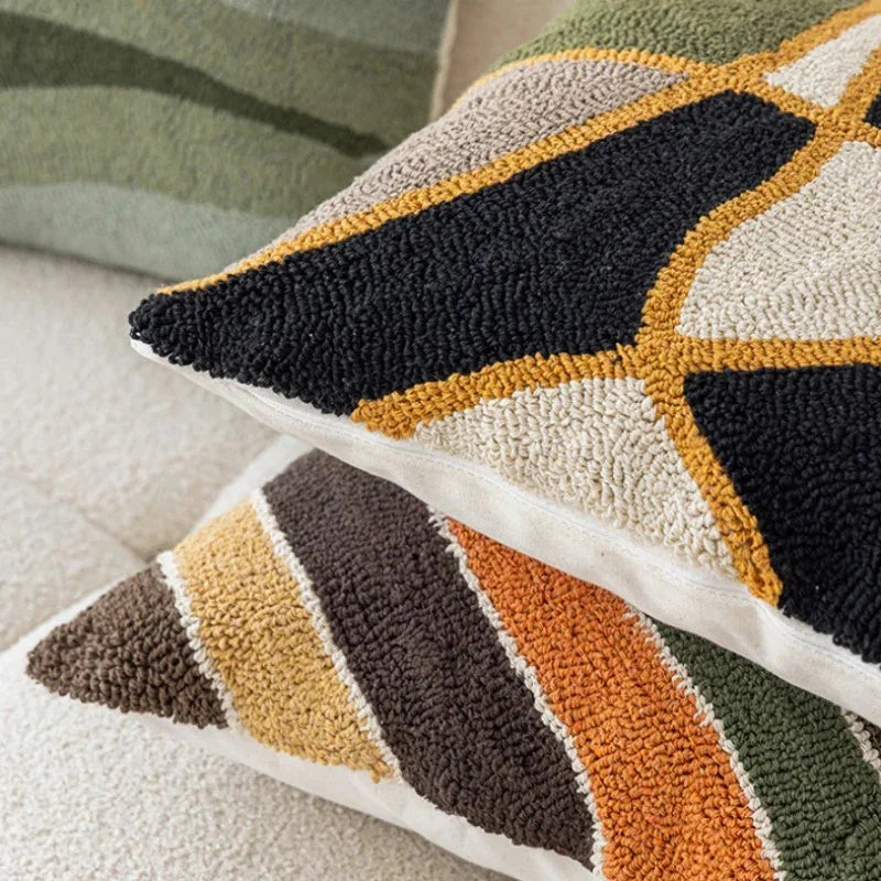 Velora – Housse de coussin en velours abstrait