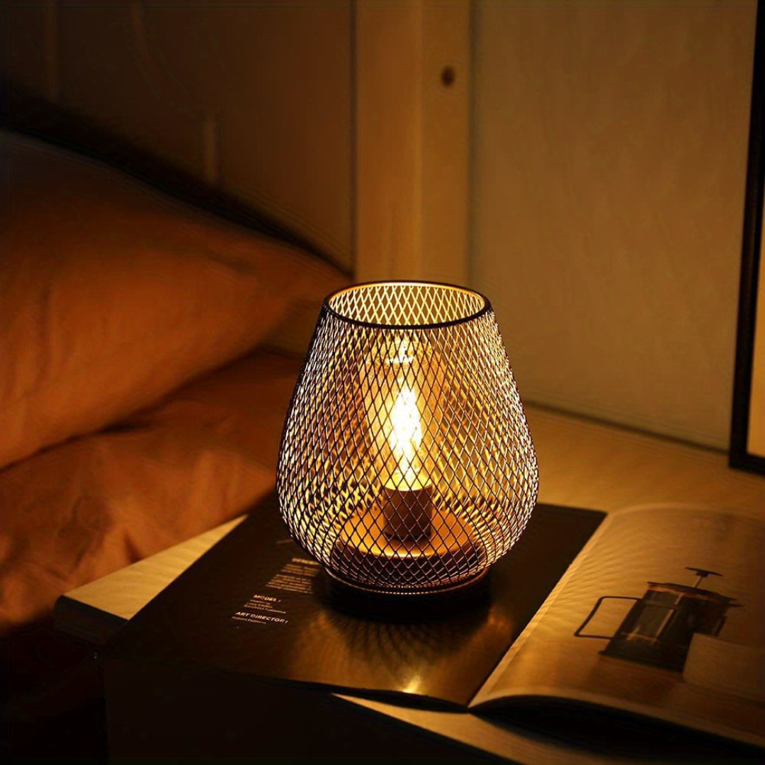 Avenora – Lampe de table en métal maillé rechargeable sans fil LED blanc chaud