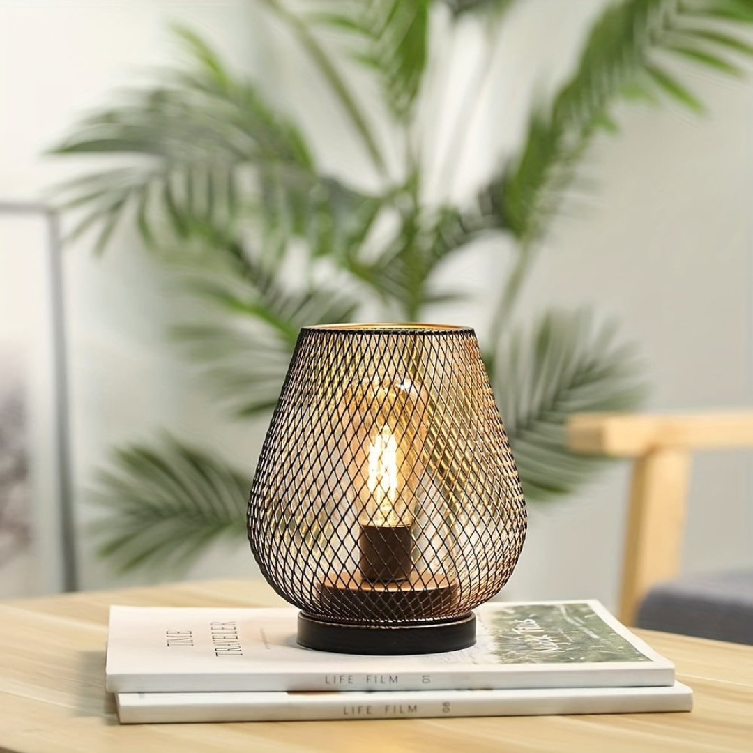 Avenora – Lampe de table en métal maillé rechargeable sans fil LED blanc chaud