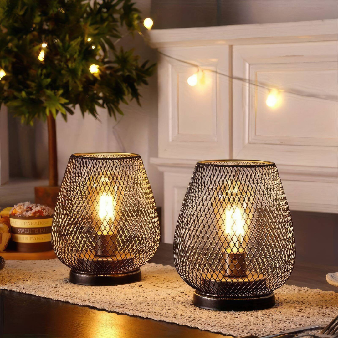 Avenora – Lampe de table en métal maillé rechargeable sans fil LED blanc chaud