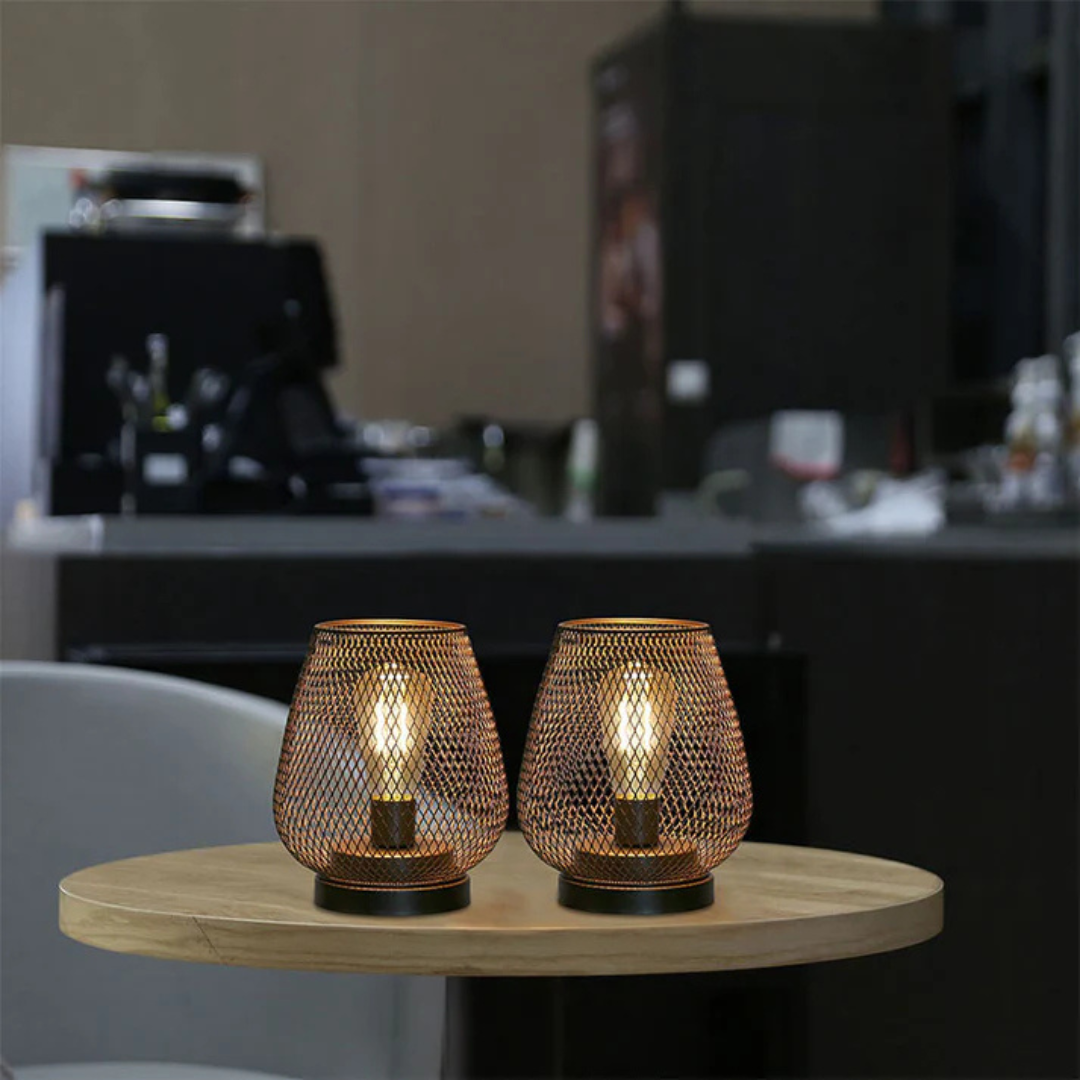 Avenora – Lampe de table en métal maillé rechargeable sans fil LED blanc chaud