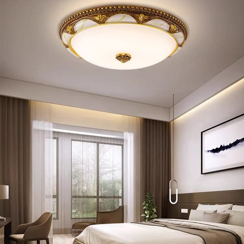 Alvaris – Plafonnier LED vintage avec design floral en laiton