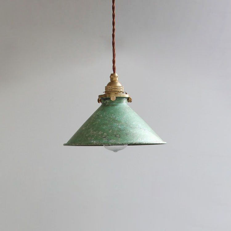 Valessio - Lampada a sospensione vintage LED con paralume metallico blu base E14