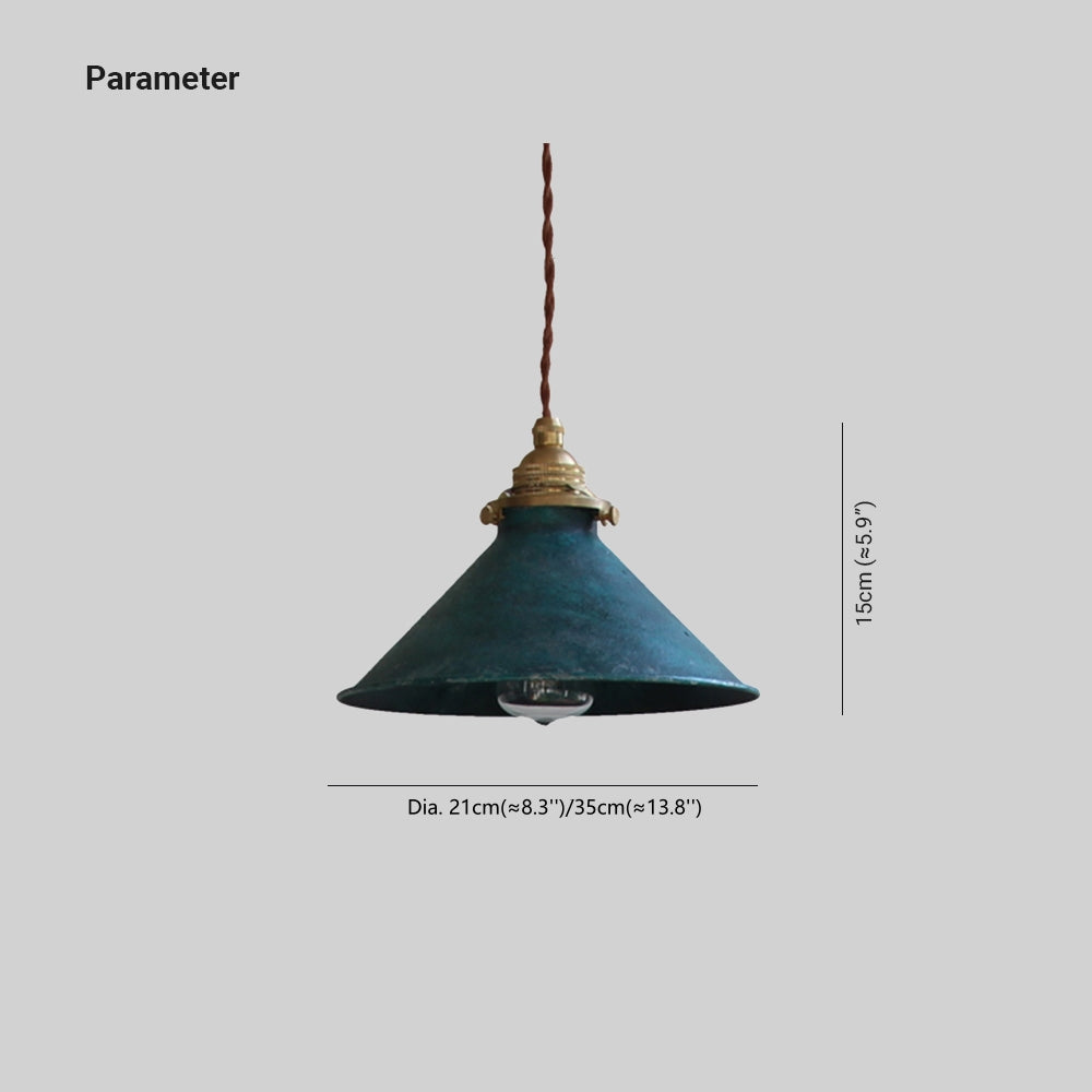 Valessio - Lampada a sospensione vintage LED con paralume metallico blu base E14