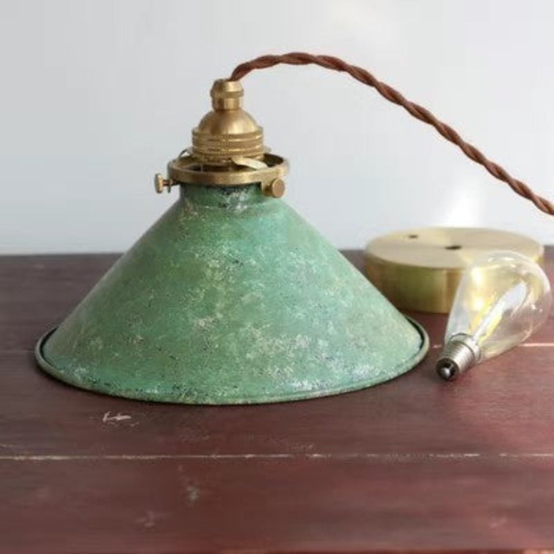 Valessio - Lampada a sospensione vintage LED con paralume metallico blu base E14