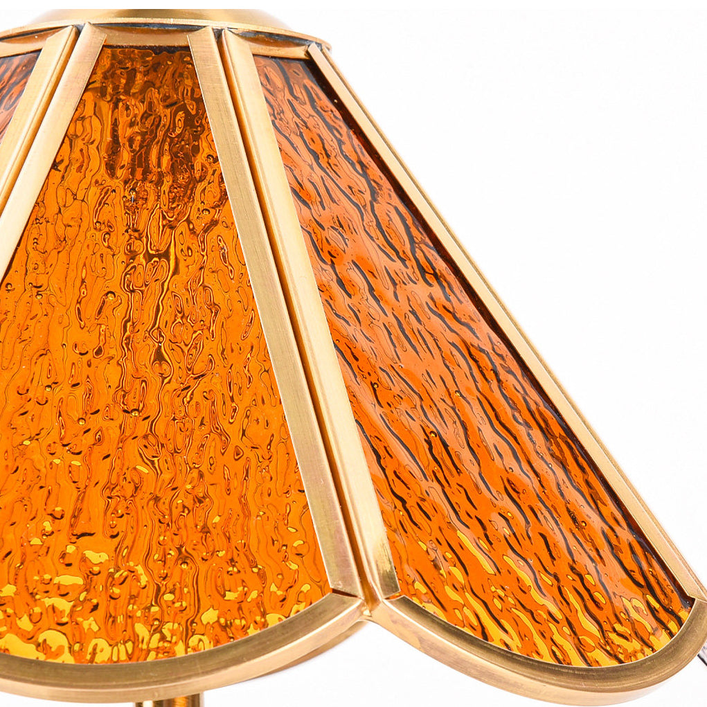 Modern Glass Iron Walnut Table Lamp Ambient LED - Image 11