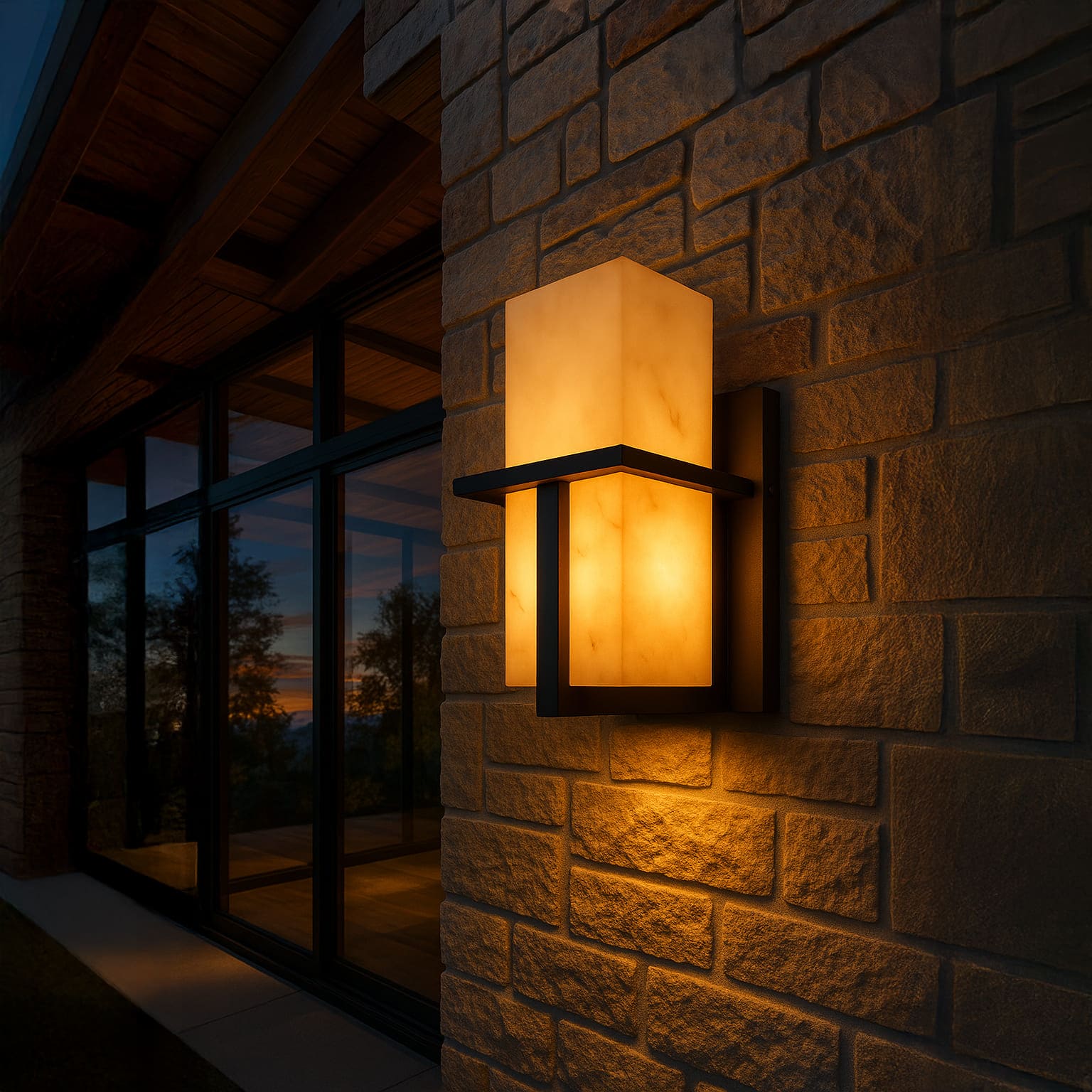 Lumérax - Applique murale extérieure effet marbre LED