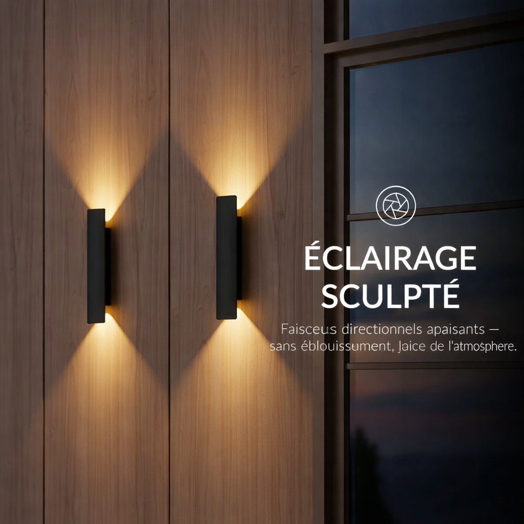Lumirra - Lampada da parete LED impermeabile alluminio su e giù