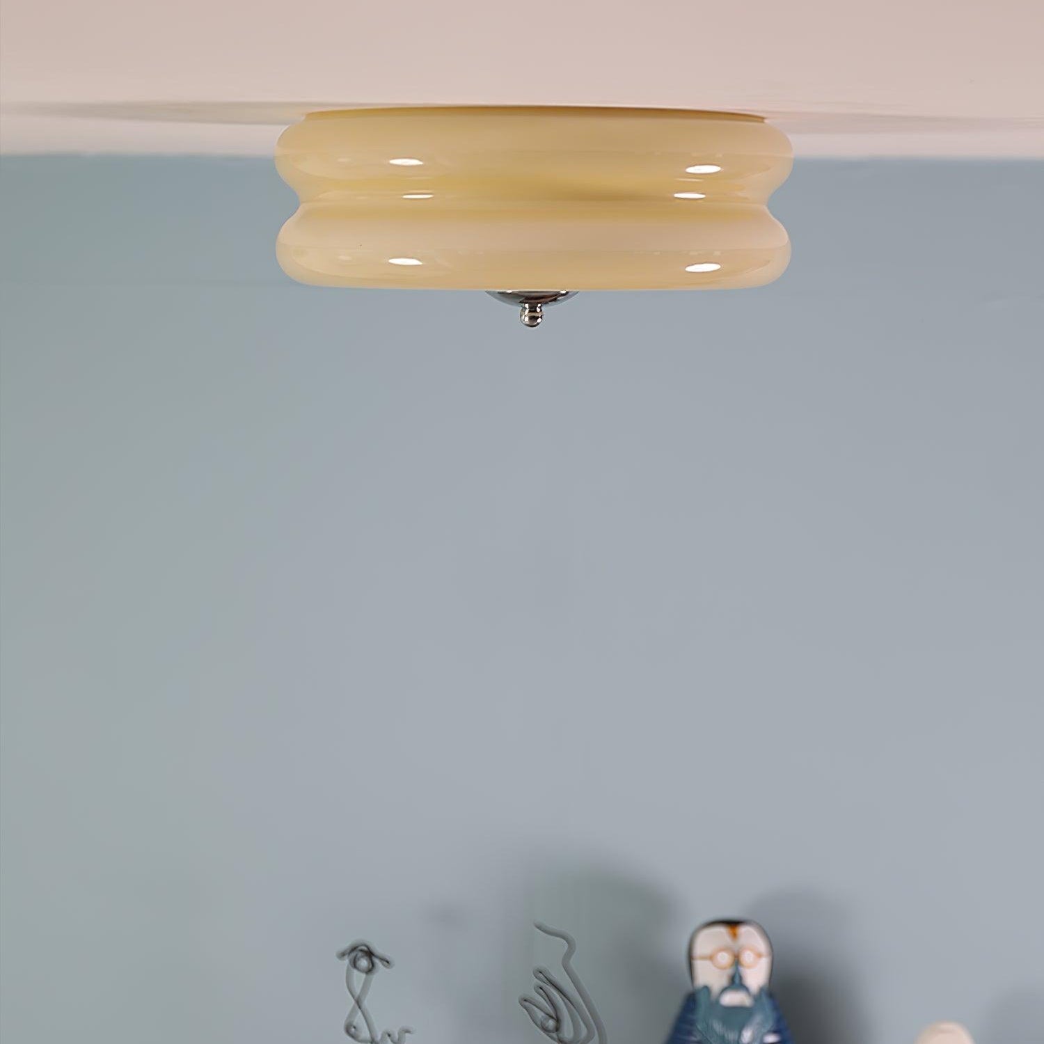 Celmora - Lampada da soffitto vintage in vetro Art Deco