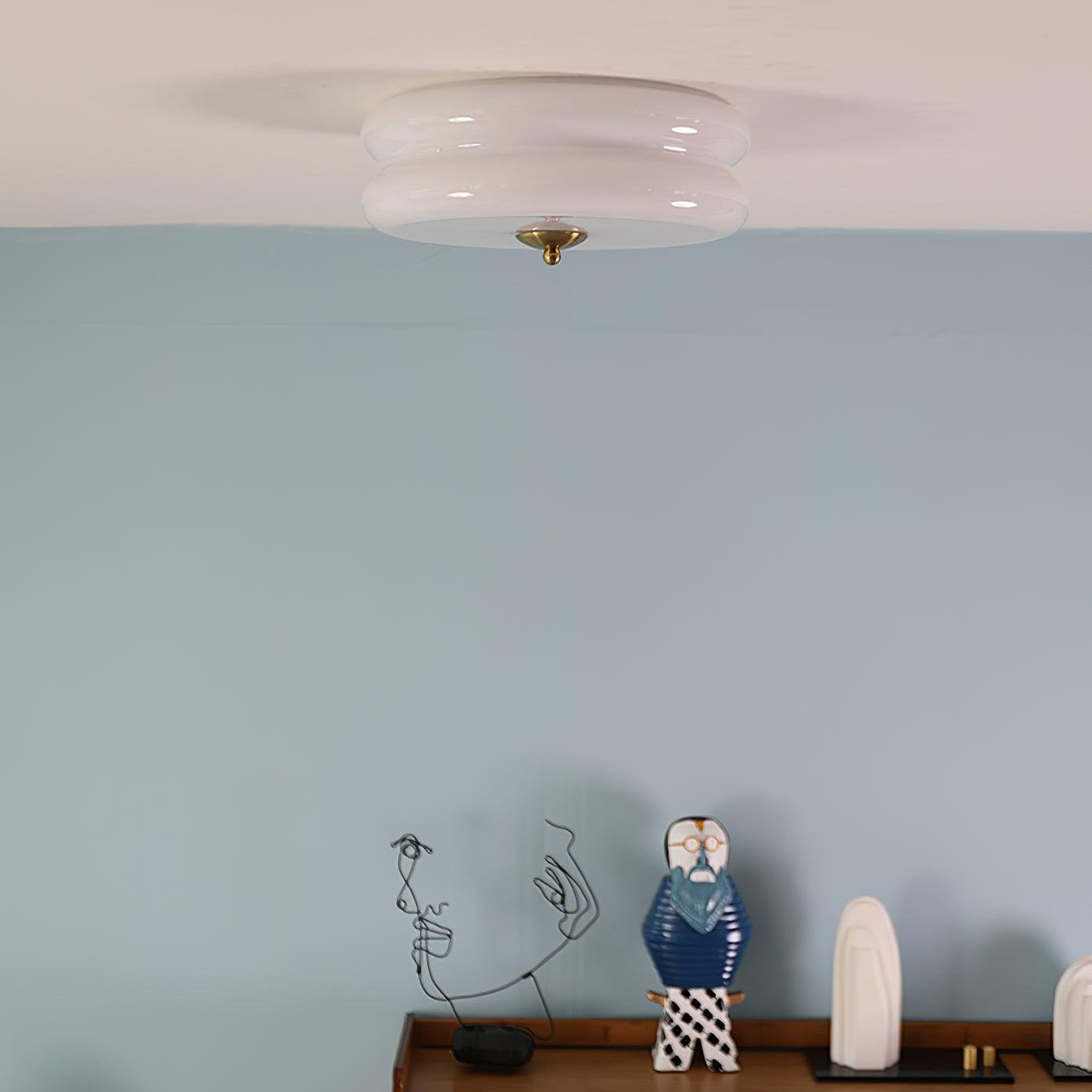 Celmora - Lampada da soffitto vintage in vetro Art Deco