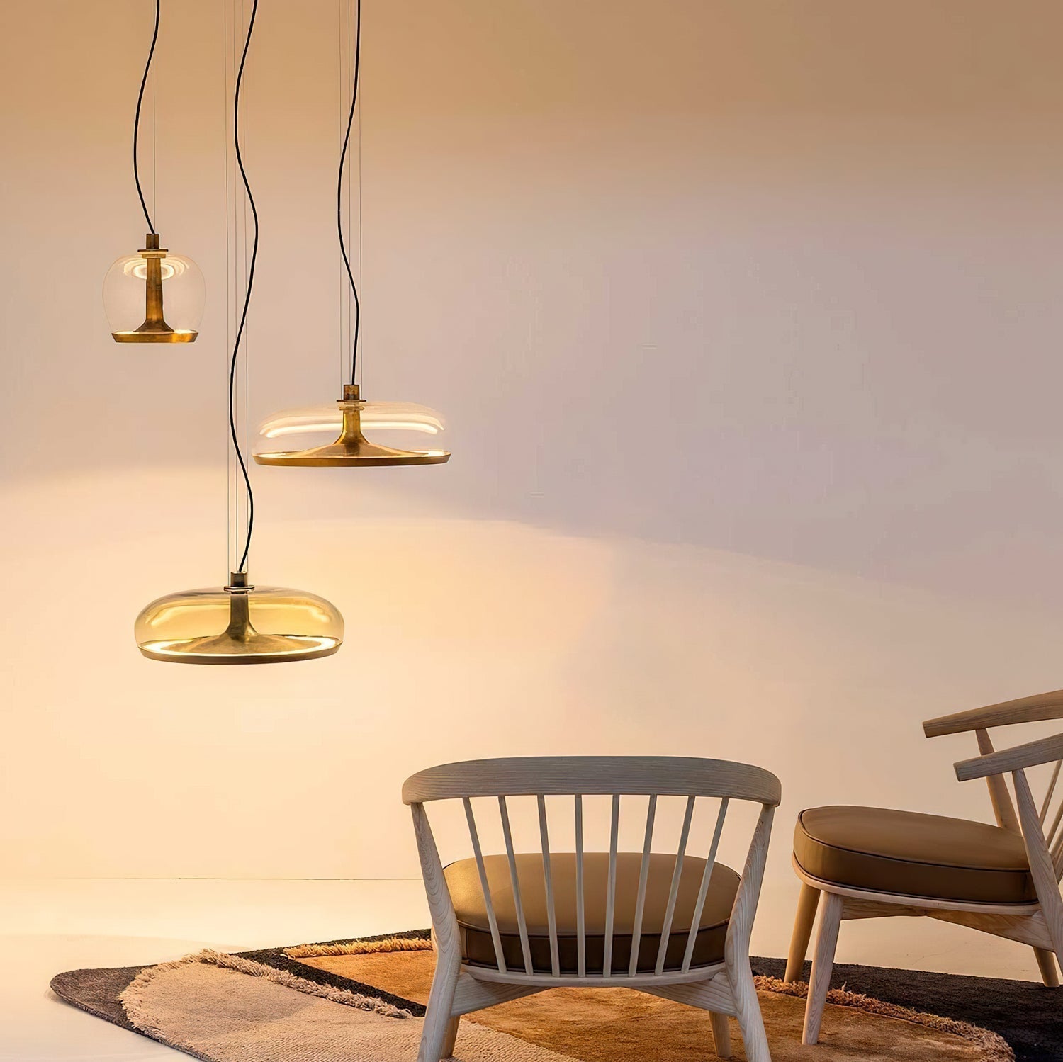 Cotalux - Lampada a sospensione nordica in vetro LED
