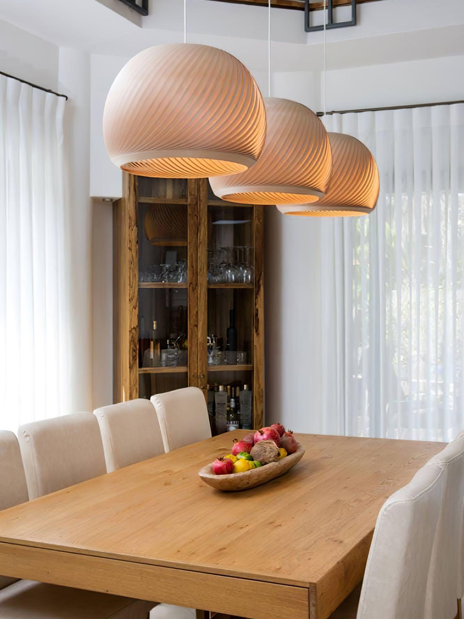 Spirava - Suspension spirale vintage en bois