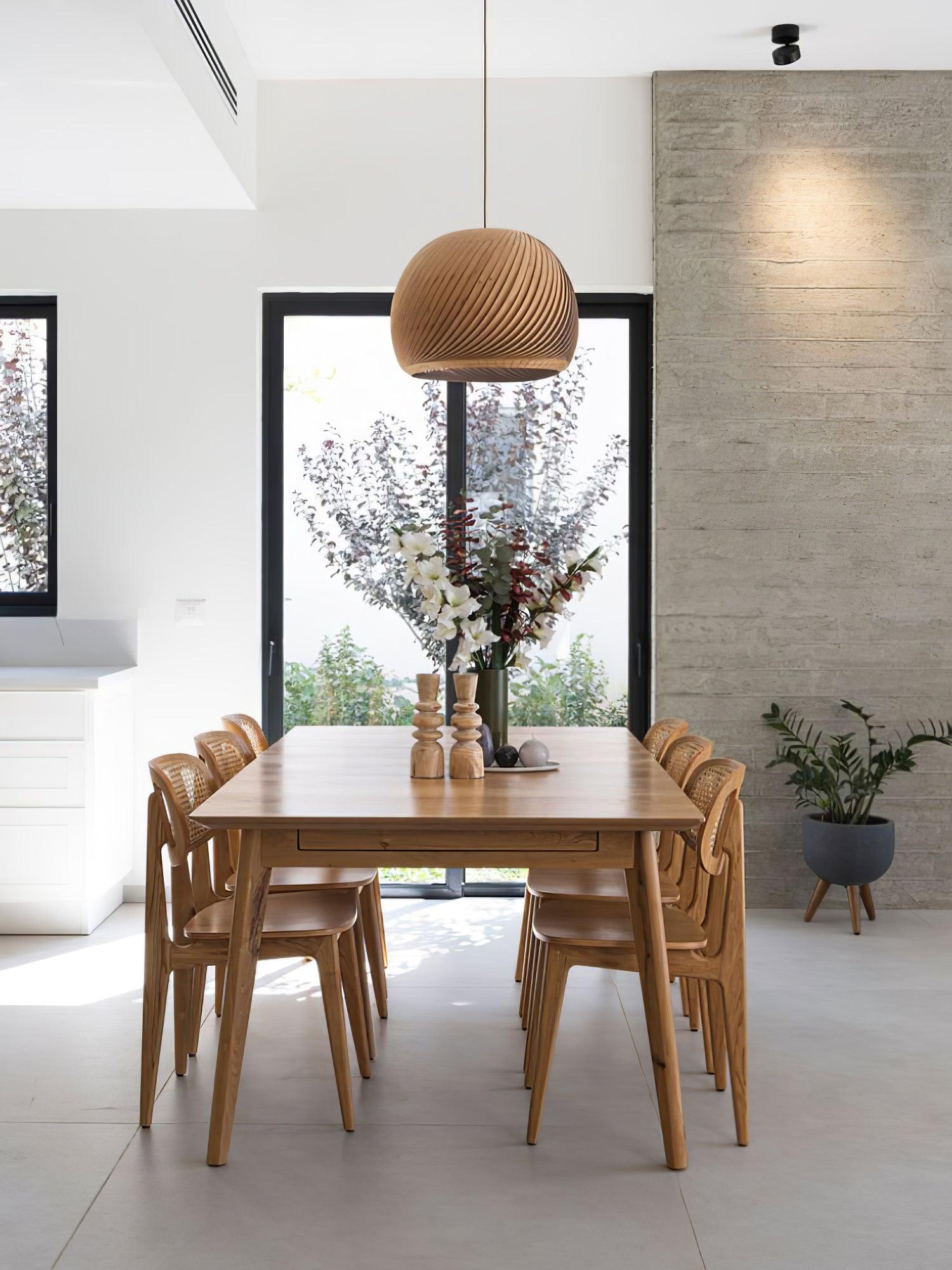 Spirava - Suspension spirale vintage en bois