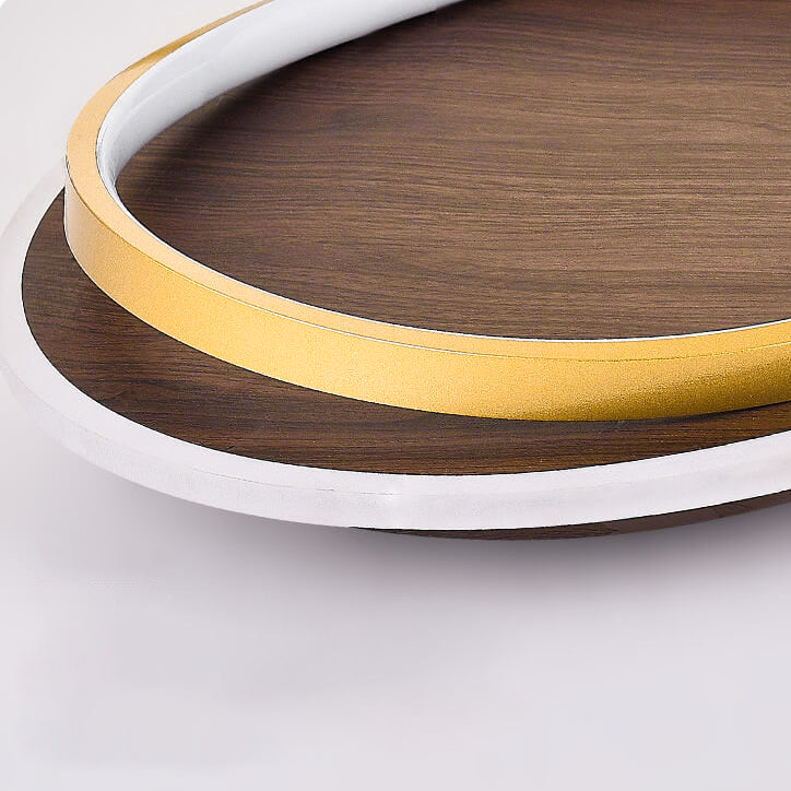 Conrain - Plafonnier LED circulaire grain de noyer nordique