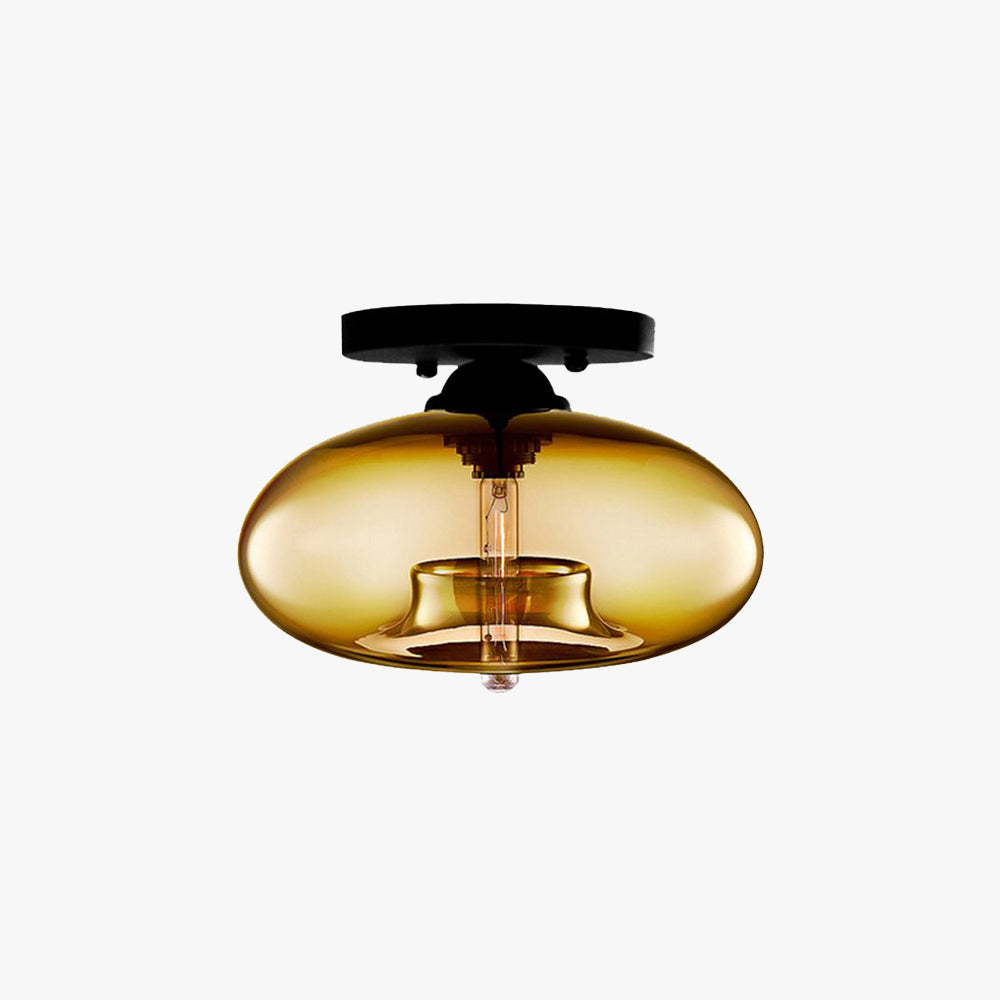 Cedora - Amber Glass Globe Ceiling Light