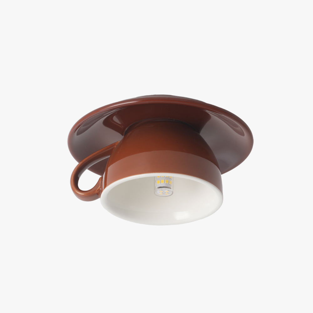 Valentin – Plafonnier moderne design tasse à café en céramique bleu rose jaune
