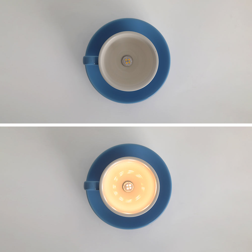 Valentin – Plafonnier moderne design tasse à café en céramique bleu rose jaune