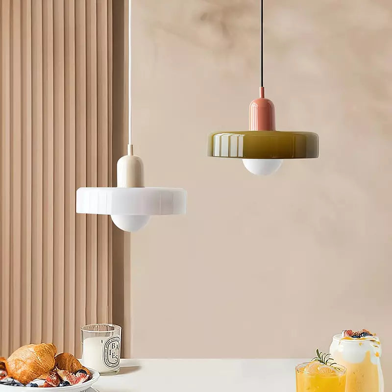 Velmiora – Lampada a sospensione in vetro stile Bauhaus