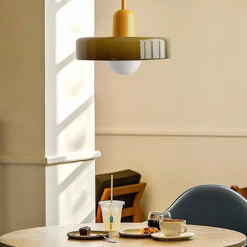 Velmiora – Lampada a sospensione in vetro stile Bauhaus