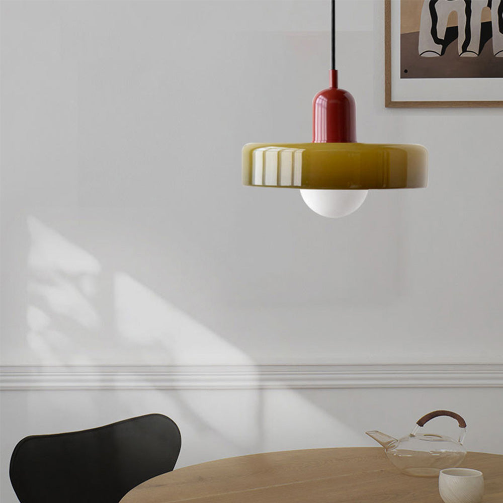 Velmiora – Lampada a sospensione in vetro stile Bauhaus