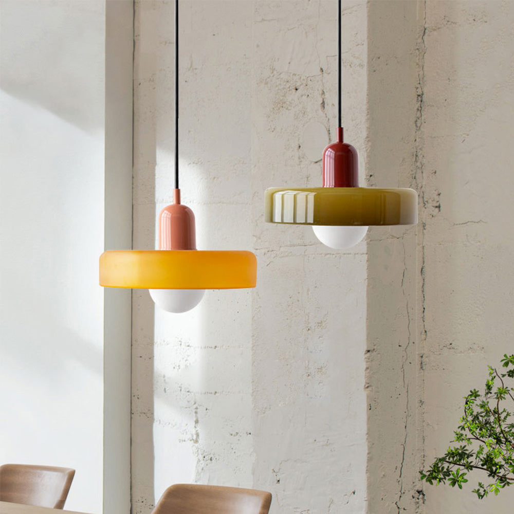 Velmiora – Lampada a sospensione in vetro stile Bauhaus
