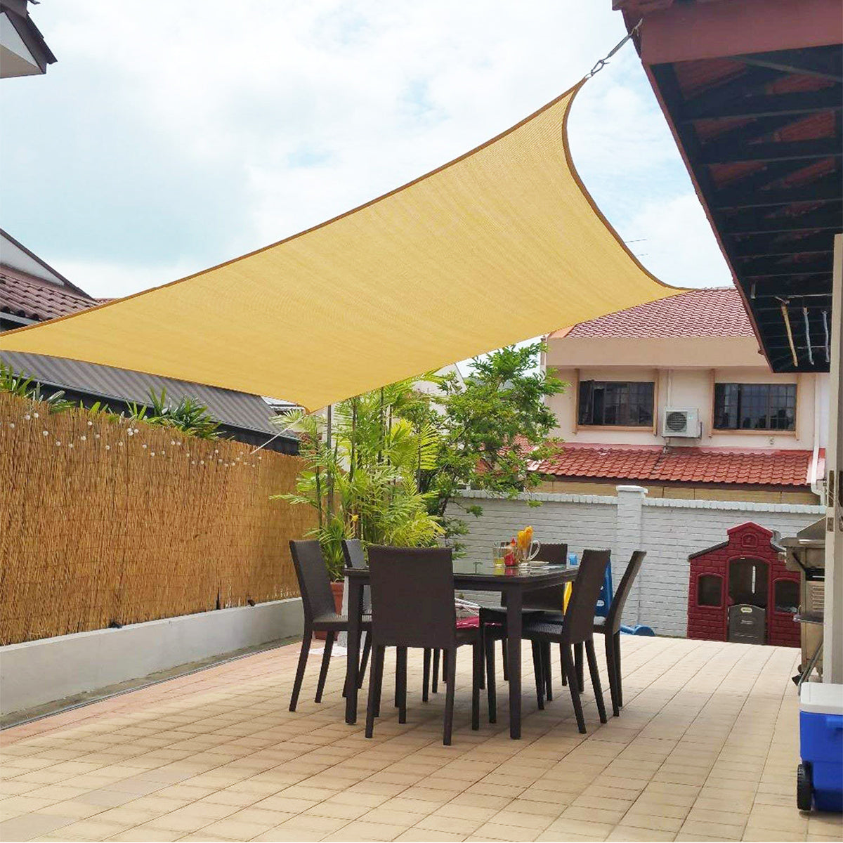 Triangle Square Rectangle Outdoor Shade Sail UV Protection Canopy - Image 8