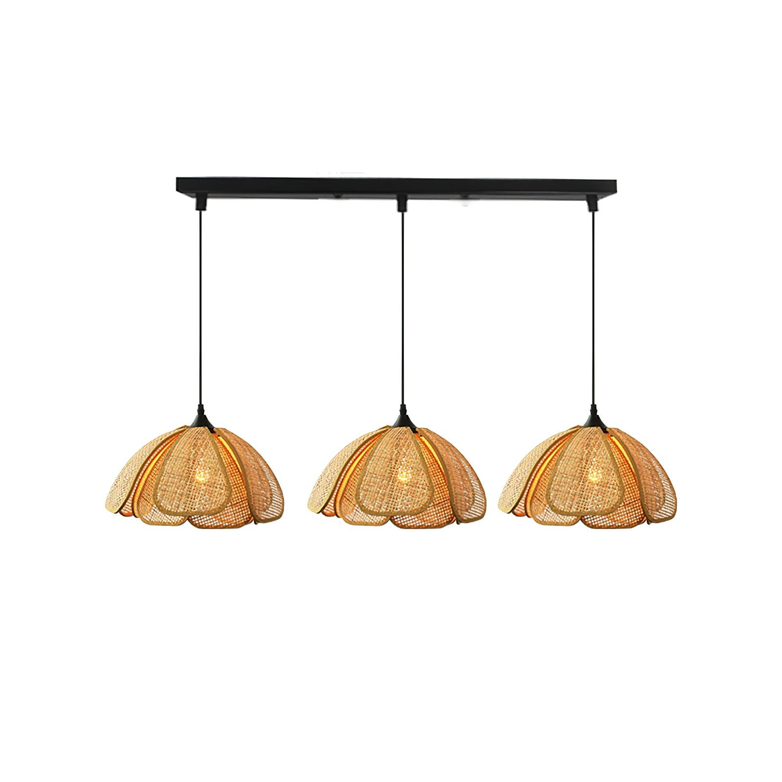 Eurvion - Lampada a sospensione in tessuto di rattan