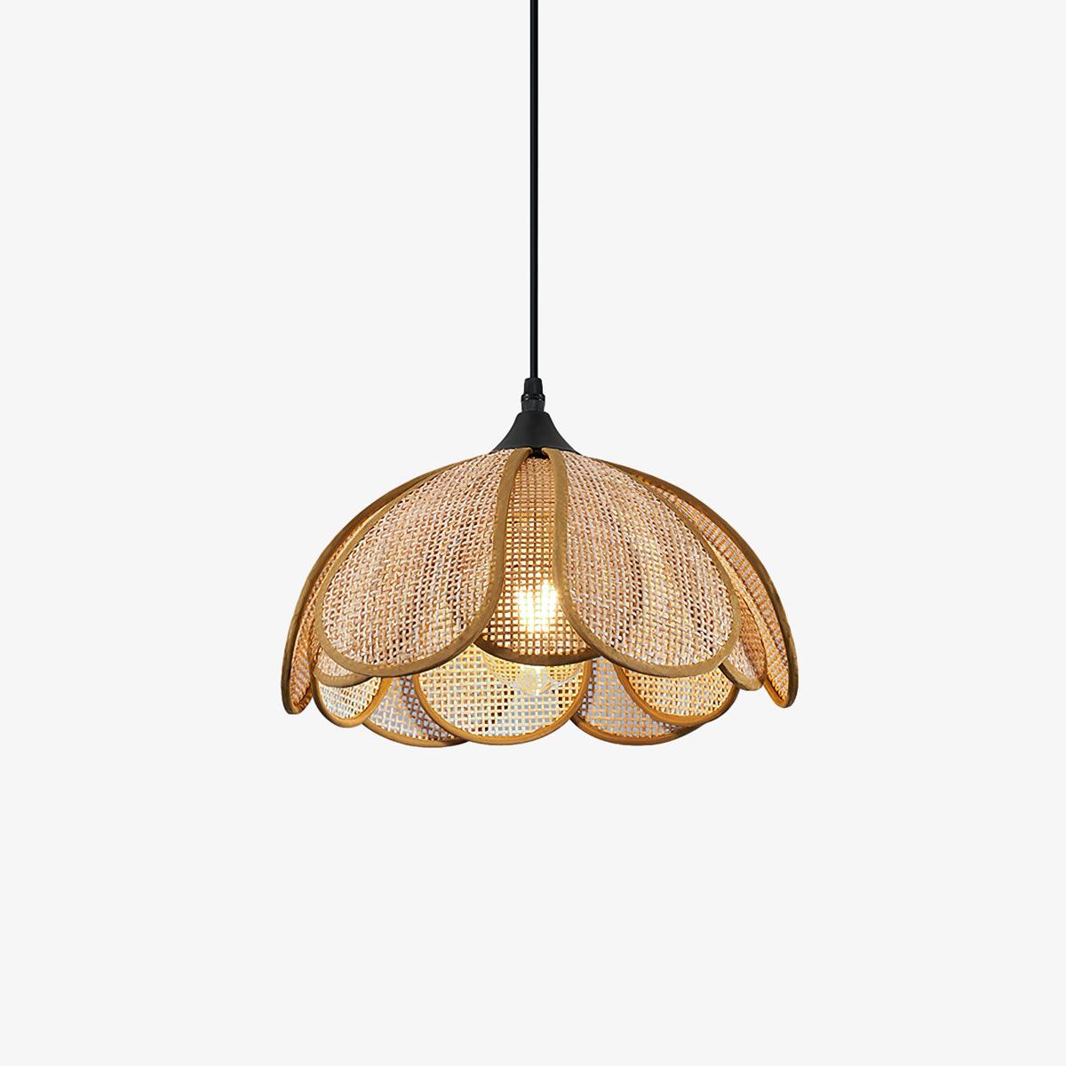 Eurvion - Lampada a sospensione in tessuto di rattan