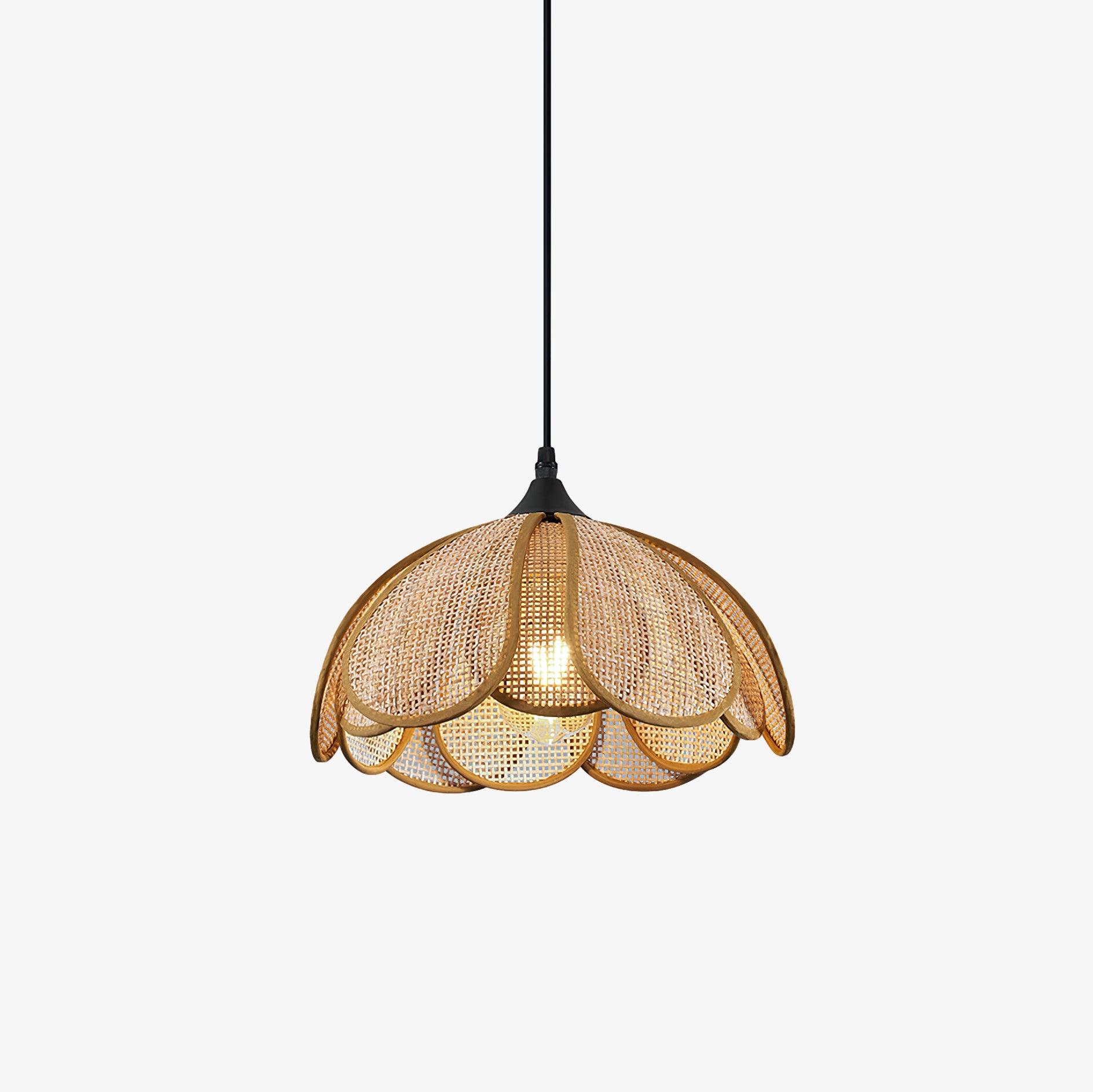 Eurvion - Lampada a sospensione in tessuto di rattan